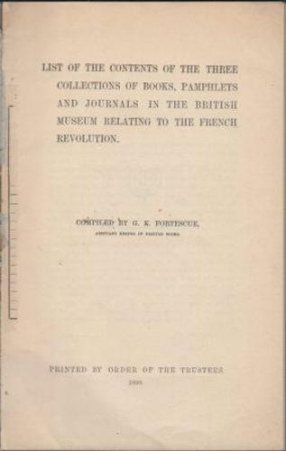 FORTESCUE, G.K. (Compiled by).